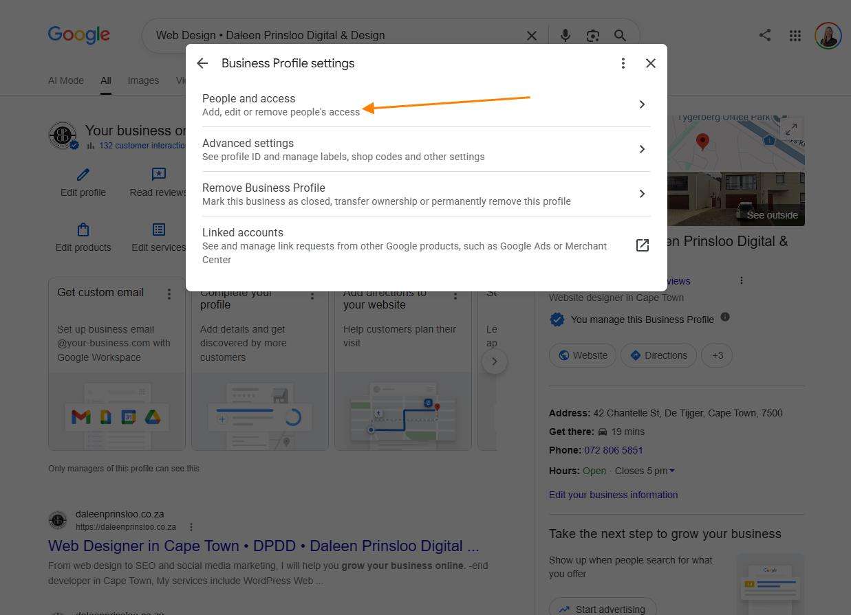 Google Business access