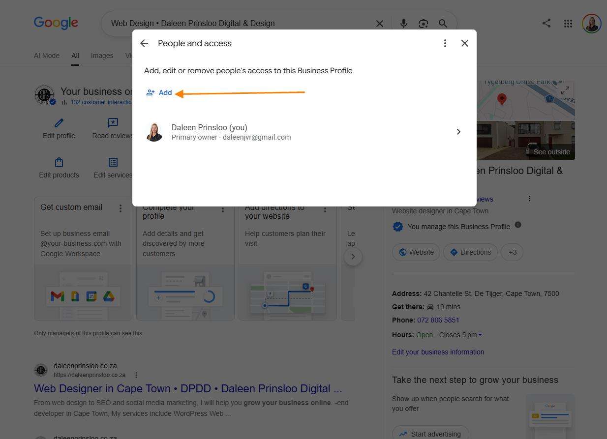 Google Business add